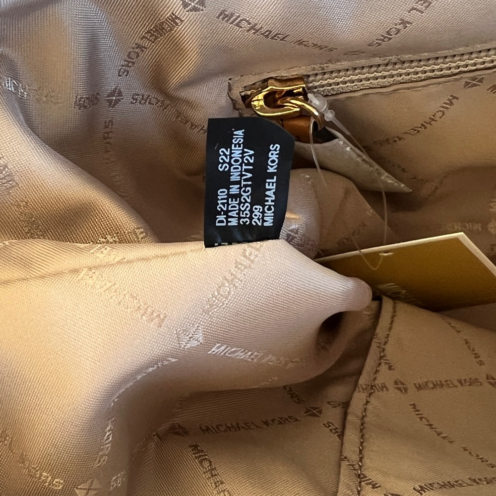 Michael Kors Jet Set Travel Medium Carry All tote&wallet brown Signature stripe - Picture 8 of 9